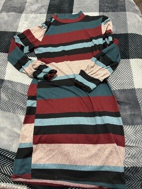 Streetwear Society Striped Knit Top - Teal, Burgundy, Black, Light Pink